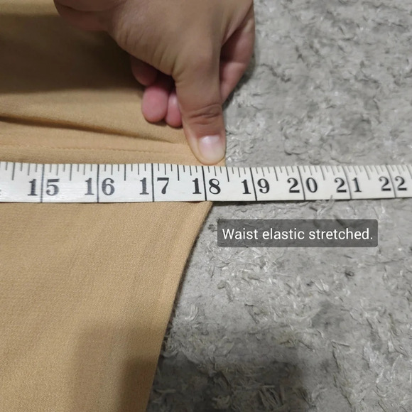 FLYING TOMATO Halter Neck Embroidered Khaki Wide Leg Jumpsuit, High Low Hem, L - Picture 14 of 16